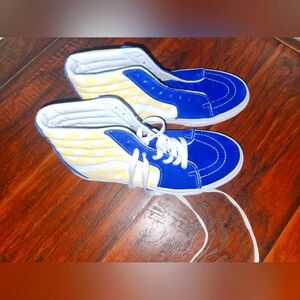Blue and Yellow Kids High-Top Sneakers